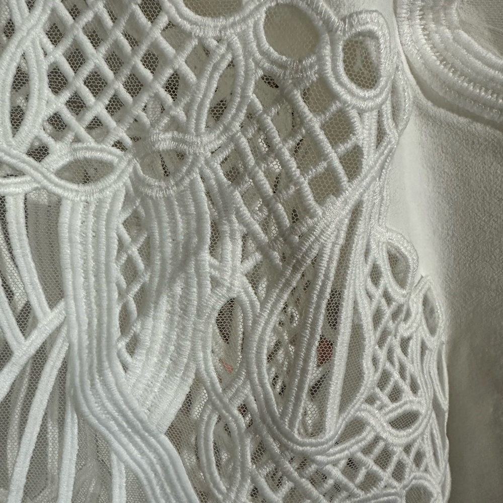 Jonathan Simkhai Asymmetrical White Lace Skirt Size M - Picture 3 of 6